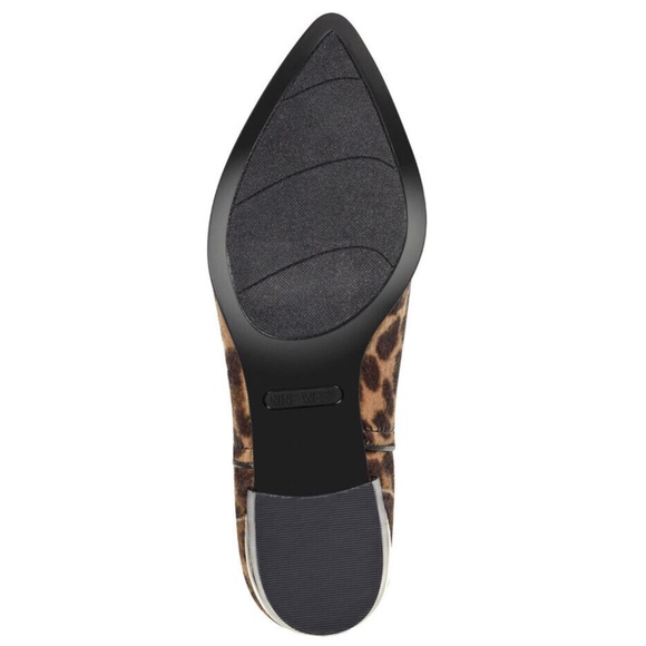 Nine West Harry Faux Calf Hair Chelsea Leopard Pointed Ankle Boots - BNWOB - Picture 6 of 15